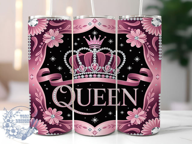Classy Diamond Queen Tumbler, Diamond Glitter, Glam Queen Design, Sparkle Tumbler, Elegant Glitter Art, 20oz Tumbler, Sublimation Design Sublimation ToriDesigns 