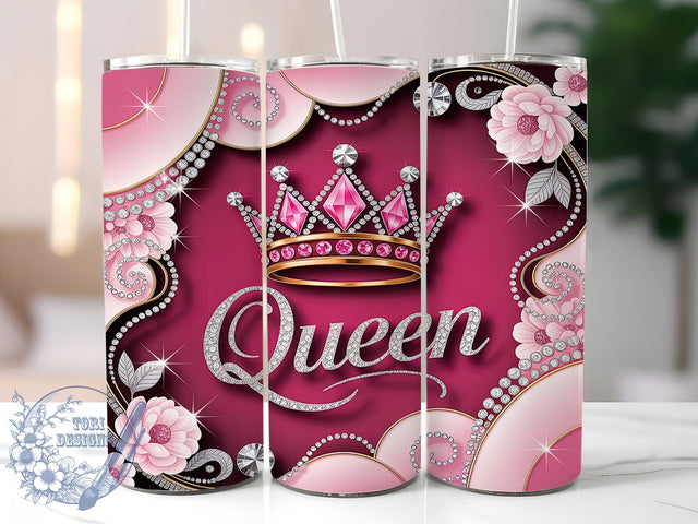 Classy Diamond Queen Tumbler, Diamond Glitter, Glam Queen Design, Sparkle Tumbler, Elegant Glitter Art, 20oz Tumbler, Sublimation Design Sublimation ToriDesigns 