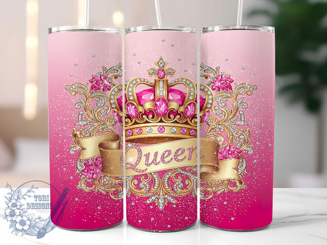 Classy Diamond Queen Tumbler, Diamond Glitter, Glam Queen Design, Sparkle Tumbler, Elegant Glitter Art, 20oz Tumbler, Sublimation Design Sublimation ToriDesigns 