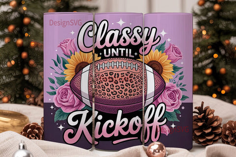 Classy Football Tumbler Wrap Sublimation DesignSVG 