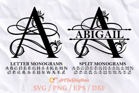 Classy Monogram Letters Svg, Split Letter Monograms Svg, Monograms Svg SVG Artinrhythm shop 