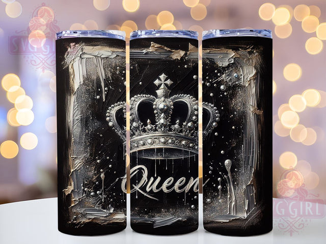Classy Queen Diamond Glitter Pattern 20oz Tumbler, Classy Tumbler, Diamond Pattern, Glitter Tumbler, Queen Tumbler, Sublimation Wrap, 20oz Tumbler, Custom Drinkware Sublimation SvggirlplusArt 
