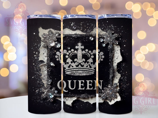 Classy Queen Diamond Glitter Pattern 20oz Tumbler, Classy Tumbler, Diamond Pattern, Glitter Tumbler, Queen Tumbler, Sublimation Wrap, 20oz Tumbler, Custom Drinkware Sublimation SvggirlplusArt 
