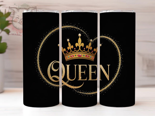 Classy Queen Gold Glitter Tumbler, Gold Glitter Tumbler, 20oz Tumbler Wrap, Royalty Tumbler, Queen Tumbler Design, Glitter Crown Tumbler, Elegant Queen Tumbler Sublimation Lara' s Designs 