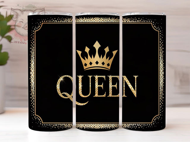 Classy Queen Gold Glitter Tumbler, Gold Glitter Tumbler, 20oz Tumbler Wrap, Royalty Tumbler, Queen Tumbler Design, Glitter Crown Tumbler, Elegant Queen Tumbler Sublimation Lara' s Designs 