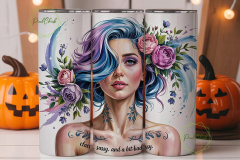 Classy Sassy Badassy 20oz Tumbler Wrap Sublimation PixelChick 