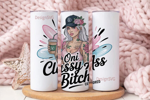Classy Tattoo Girl 20oz Tumbler Wrap Sublimation DesignSVG 