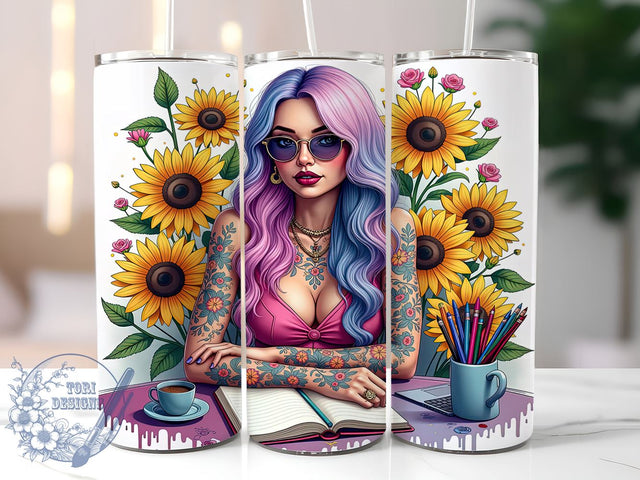 Classy Tumbler, Savage Floral, Sarcastic Design, 20oz Tumbler Wrap, Digital Download, Funny Gift, Sublimation PNG Sublimation ToriDesigns 