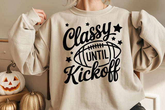 Classy Until Kickoff SVG: Football Game Day Design SVG DesignDestine 