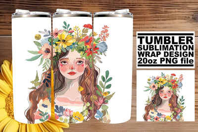 Classy Watercolor Lady Tumbler Wrap - Sublimation 20oz Sublimation afrosvg 
