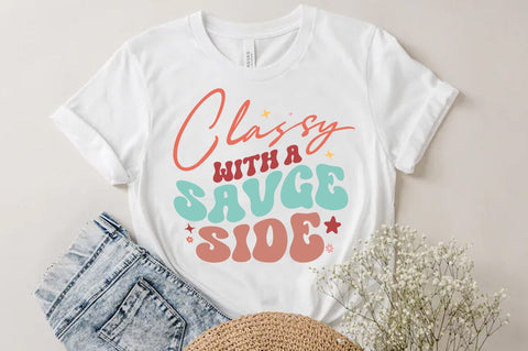Classy with a savge side Svg, Funny Quote T-shirt SVG FiveStarCrafting 
