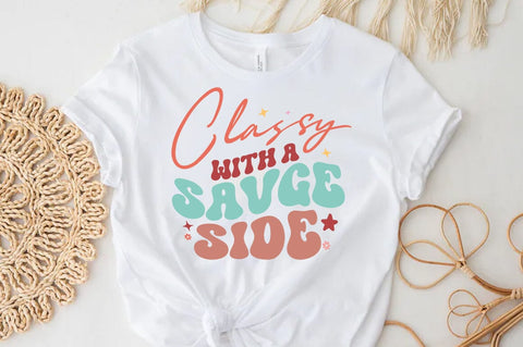 Classy with a savge side Svg, Funny Quote T-shirt SVG FiveStarCrafting 