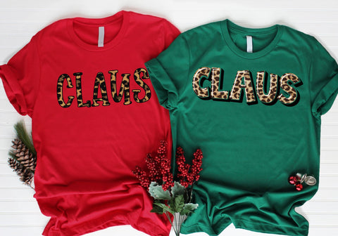 Claus | Set of 3 Leopard Print Christmas PNG | Santa Typography Design Sublimation Print Perfect Design Shop 