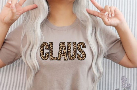 Claus | Set of 3 Leopard Print Christmas PNG | Santa Typography Design Sublimation Print Perfect Design Shop 