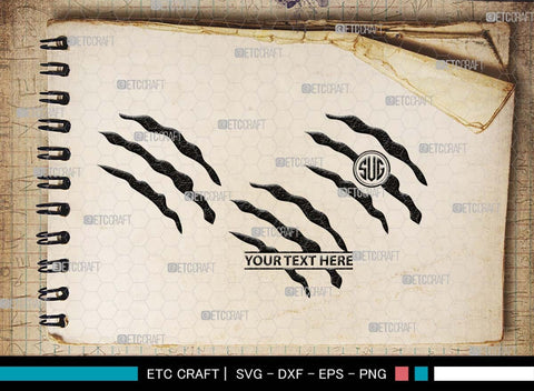 Claw Mark Monogram, Claw Mark Silhouette, Claw Mark SVG, Scratch Mark Svg, Scratches Svg, Dinosaur Claw Svg, Ripped Svg, Animal Claw Marks Svg, SB00547 SVG ETC Craft 
