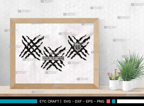 Claw Mark Monogram, Claw Mark Silhouette, Claw Mark SVG, Scratch Mark Svg, Scratches Svg, Dinosaur Claw Svg, Ripped Svg, Animal Claw Marks Svg, SB00547 SVG ETC Craft 