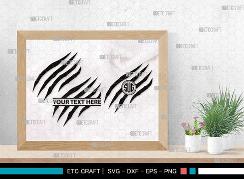 Claw Mark Monogram, Claw Mark Silhouette, Claw Mark SVG, Scratch Mark Svg, Scratches Svg, Dinosaur Claw Svg, Ripped Svg, Animal Claw Marks Svg, SB00547 SVG ETC Craft 