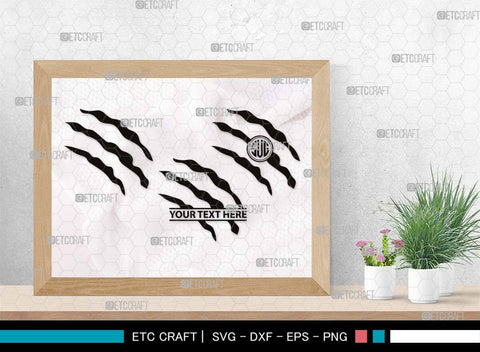 Claw Mark Monogram, Claw Mark Silhouette, Claw Mark SVG, Scratch Mark Svg, Scratches Svg, Dinosaur Claw Svg, Ripped Svg, Animal Claw Marks Svg, SB00547 SVG ETC Craft 