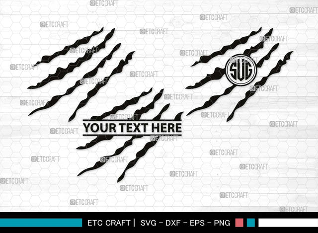 Claw Mark Monogram, Claw Mark Silhouette, Claw Mark SVG, Scratch Mark Svg, Scratches Svg, Dinosaur Claw Svg, Ripped Svg, Animal Claw Marks Svg, SB00547 SVG ETC Craft 