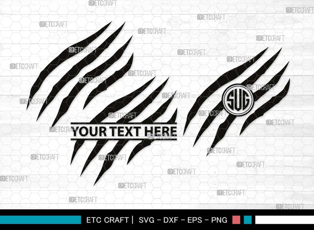 Claw Mark Monogram, Claw Mark Silhouette, Claw Mark SVG, Scratch Mark Svg, Scratches Svg, Dinosaur Claw Svg, Ripped Svg, Animal Claw Marks Svg, SB00547 SVG ETC Craft 