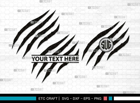 Claw Mark Monogram, Claw Mark Silhouette, Claw Mark SVG, Scratch Mark Svg, Scratches Svg, Dinosaur Claw Svg, Ripped Svg, Animal Claw Marks Svg, SB00547 SVG ETC Craft 
