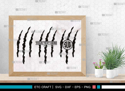 Claw Mark Monogram, Claw Mark Silhouette, Claw Mark SVG, Scratch Mark Svg, Scratches Svg, Dinosaur Claw Svg, Ripped Svg, Animal Claw Marks Svg, SB00547 SVG ETC Craft 