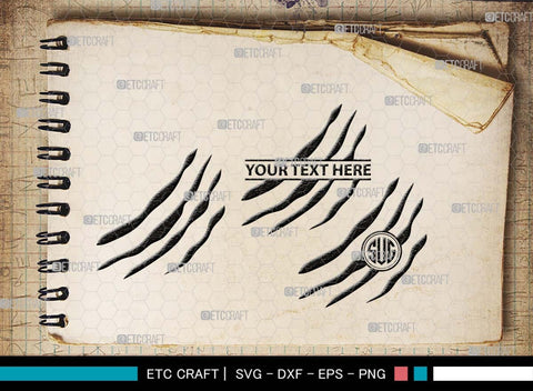 Claw Mark Monogram, Claw Mark Silhouette, Claw Mark SVG, Scratch Mark Svg, Scratches Svg, Dinosaur Claw Svg, Ripped Svg, Animal Claw Marks Svg, SB00547 SVG ETC Craft 