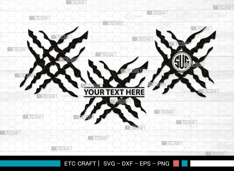 Claw Mark Monogram, Claw Mark Silhouette, Claw Mark SVG, Scratch Mark Svg, Scratches Svg, Dinosaur Claw Svg, Ripped Svg, Animal Claw Marks Svg, SB00547 SVG ETC Craft 