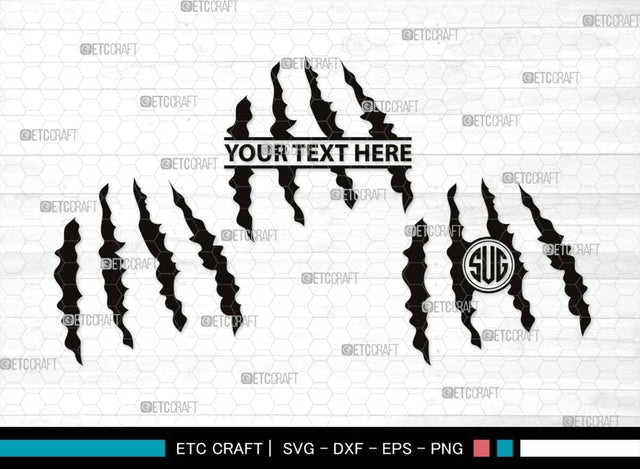 Claw Mark Monogram, Claw Mark Silhouette, Claw Mark SVG, Scratch Mark Svg, Scratches Svg, Dinosaur Claw Svg, Ripped Svg, Animal Claw Marks Svg, SB00547 SVG ETC Craft 