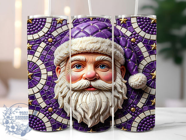 Clay Santa Portrait 20oz Tumbler Wrap, Santa Portrait, Clay Art, Christmas Theme, Festive Charm, Whimsical Style, Skinny Tumbler, Sublimation PNG Sublimation ToriDesigns 