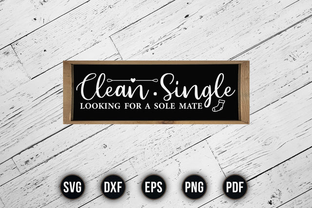 Clean Single Looking for a Sole Mate, Laundry Room Sign SVG SVG CraftLabSVG 