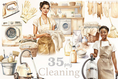 Cleaning Clip Art | Spring Clean Clipart SVG GlamArtZhanna 