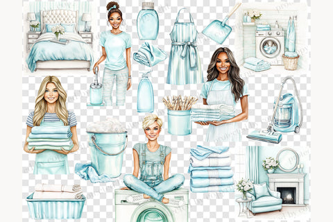 Cleaning Clipart | Spring Cleaning PNG | House Clean PNG Digital Pattern GlamArtZhanna 