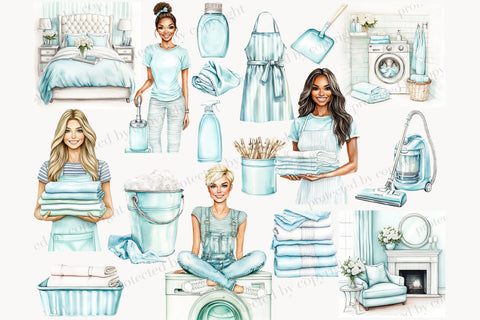 Cleaning Clipart | Spring Cleaning PNG | House Clean PNG Digital Pattern GlamArtZhanna 