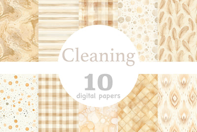 Cleaning Digital Paper | Spring Pattern Bundle Digital Pattern GlamArtZhanna 