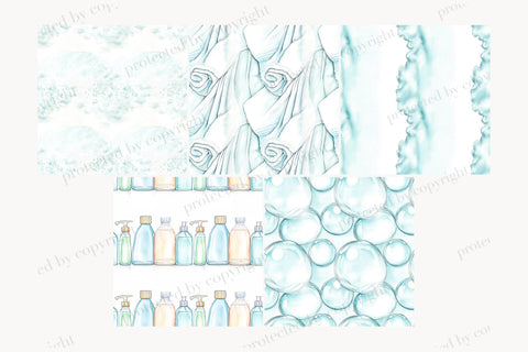 Cleaning Papers | Soap Bubbles Pattern | House Clean Paper Digital Pattern GlamArtZhanna 
