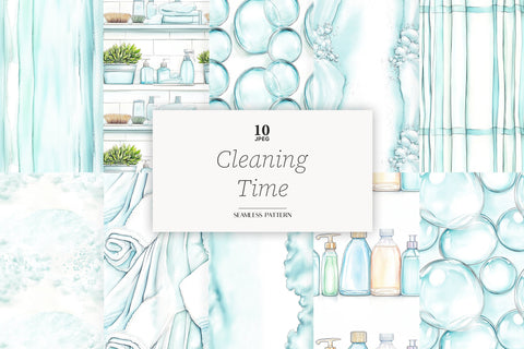 Cleaning Papers | Soap Bubbles Pattern | House Clean Paper Digital Pattern GlamArtZhanna 