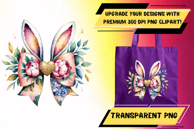 Clear and vibrant PNG, ideal for sublimation , Easter Bow Sublimation HoodArtCraft 