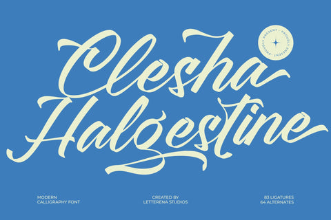Clesha Halgestine - Modern Calligraphy Font Font Letterena Studios 
