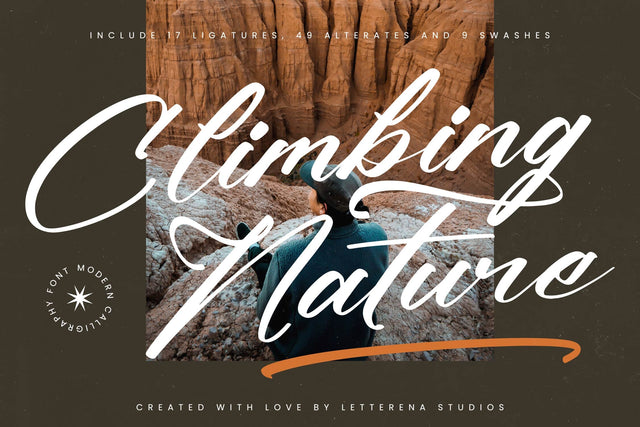 Climbing Nature – Modern Calligraphy Font Font Letterena Studios 