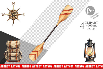 Clipart 70s Retro Summer Camp Watercolor Sublimation artnoy 