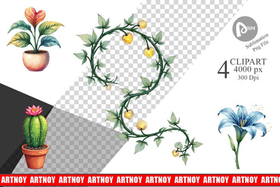 Clipart Alien Botany Cosmic Love Flora Sublimation artnoy 