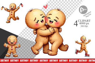 Clipart Awkward Holiday Moments Gingerbread Sublimation artnoy 