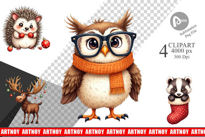 Clipart Awkward Nordic Woodland Sublimation artnoy 