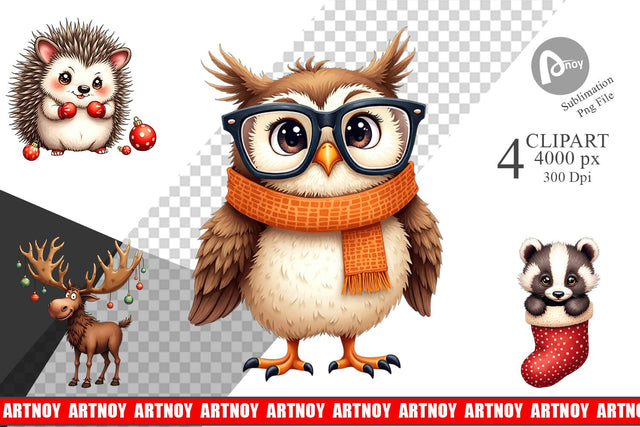 Clipart Awkward Nordic Woodland Sublimation artnoy 