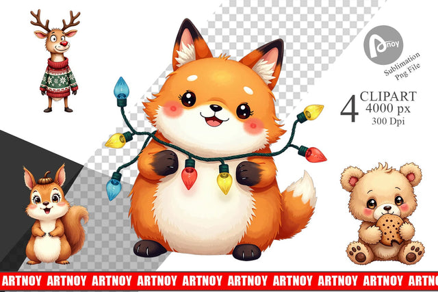 Clipart Awkward Nordic Woodland Sublimation artnoy 