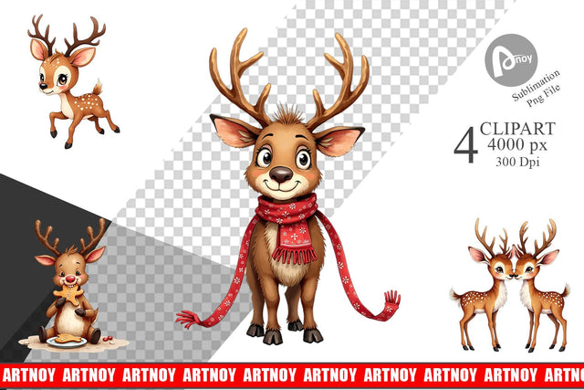 Clipart Awkward Reindeer Academy Sublimation artnoy 