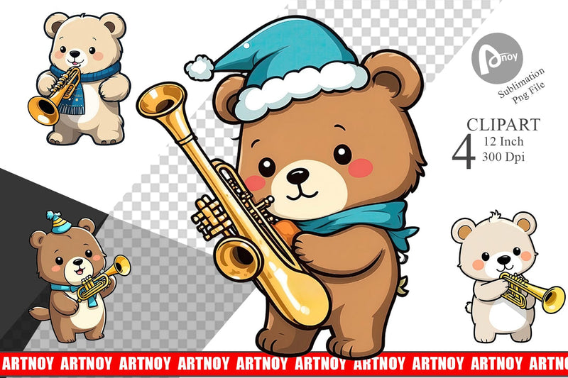 Clipart Bear New Year Sublimation artnoy 