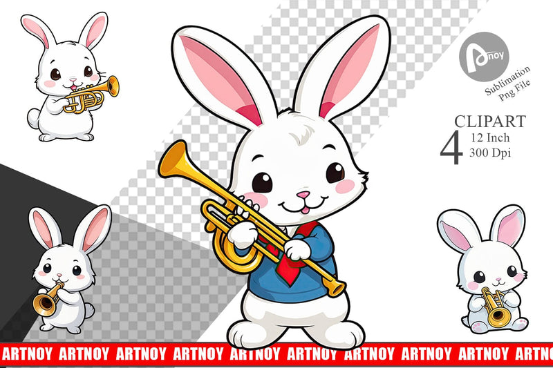Clipart Bunny New Year Sublimation artnoy 