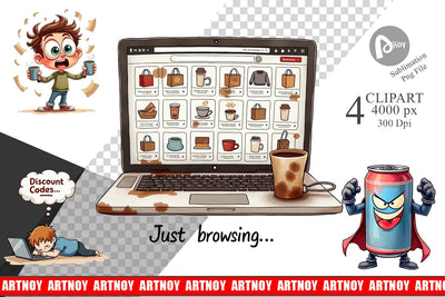 Clipart Caffeine Commerce Sublimation artnoy 